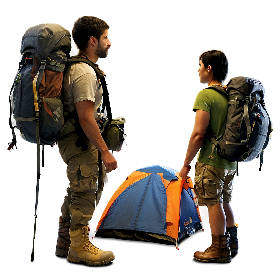 Hiker With Tent Png Nvj