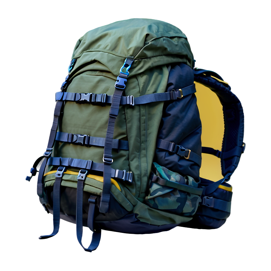 Hiking Backpack Loaded PNG npe85 PNG with transparent background