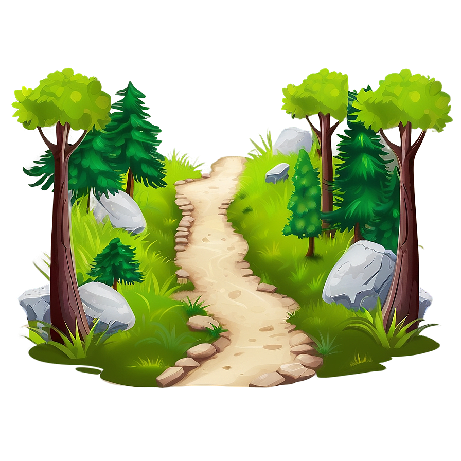 Hiking Path Through Woods PNG 06202024 PNG with transparent background