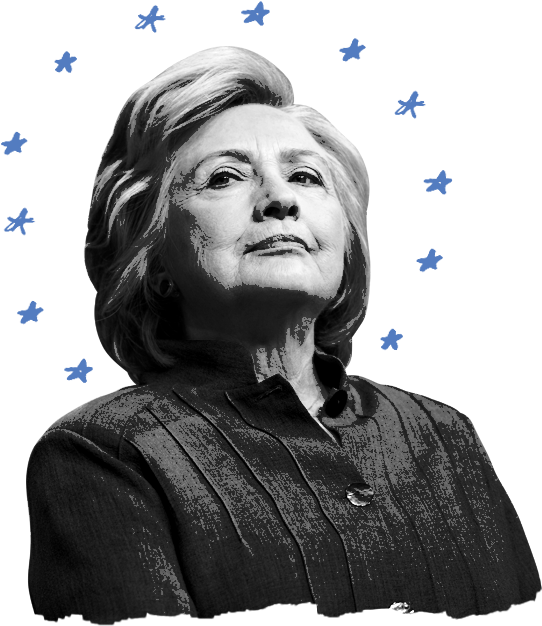 Hillary Clinton Blue Stars Background