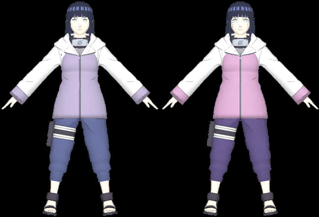 Hinata Hyuga3 D Model Comparison