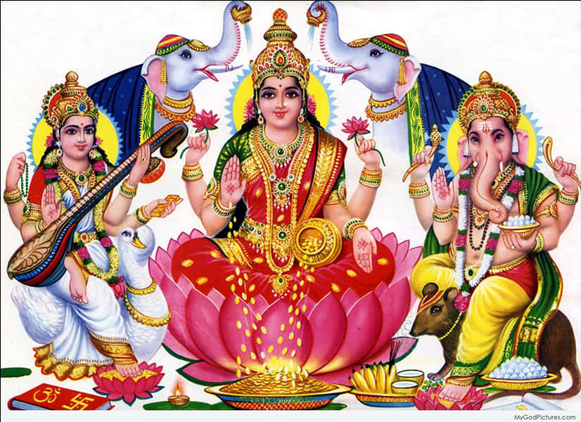 Hindu Deities Lakshmi Saraswati Ganesha