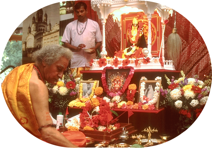 Hindu Priest Saraswati Puja Altar