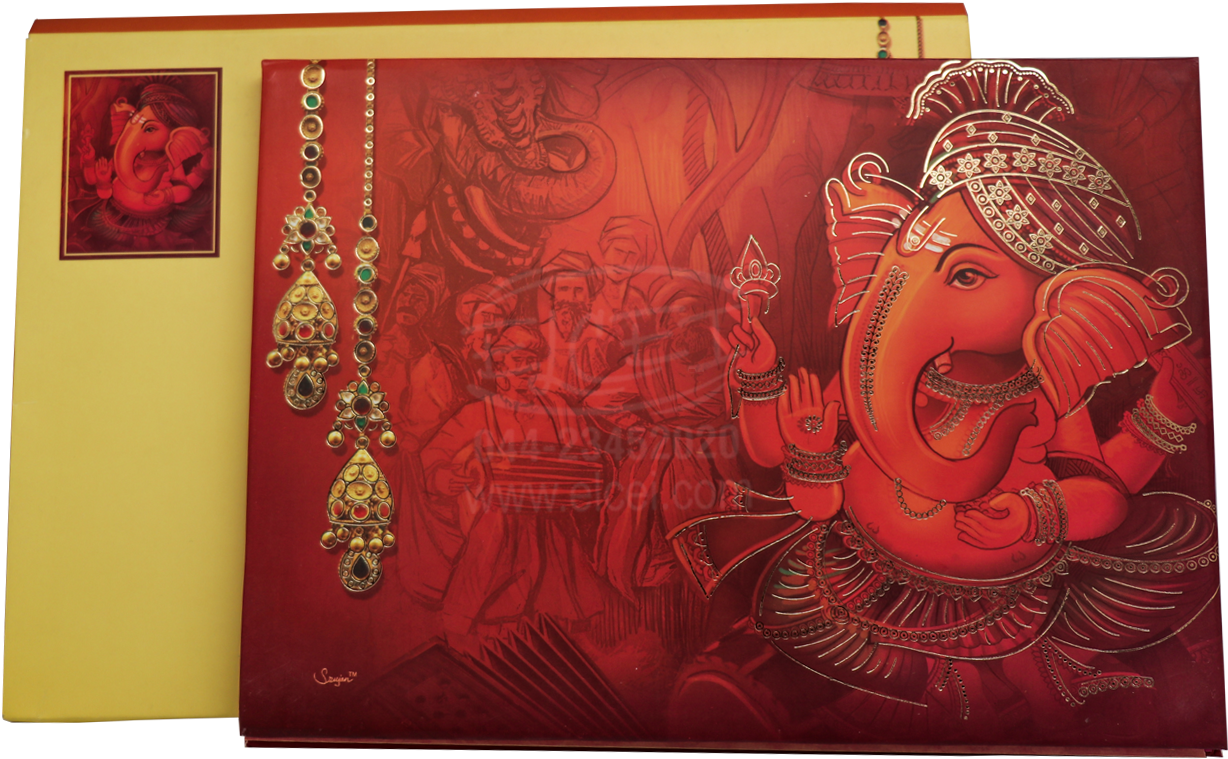 Hindu Wedding Invitation Ganesha Design