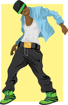 Hip Hop Dancer Illustration PNG image with a transparent background, free high-resolution download