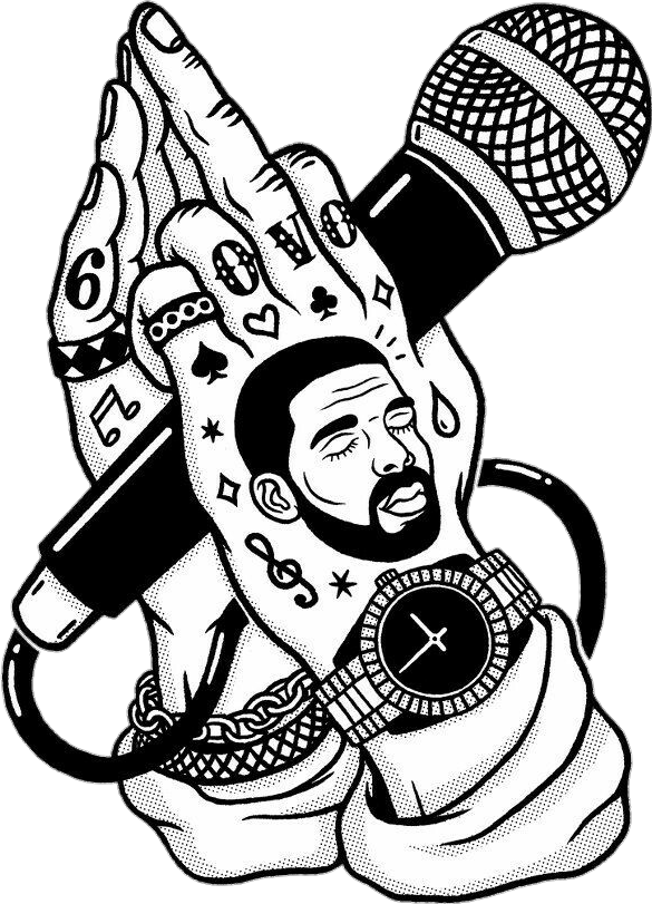 Hip Hop Icon Drake Illustration PNG with transparent background