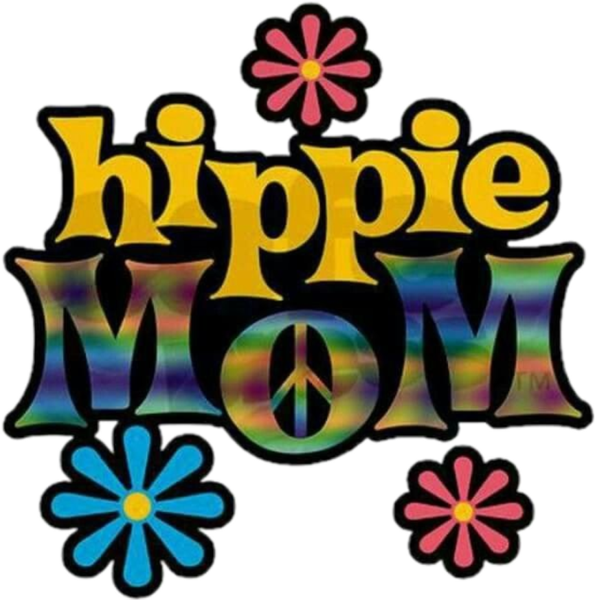 #hippie #mom #retro #flowers #psychedelic #floral - Hippie Peace And Love, HD Png Download PNG with transparent background