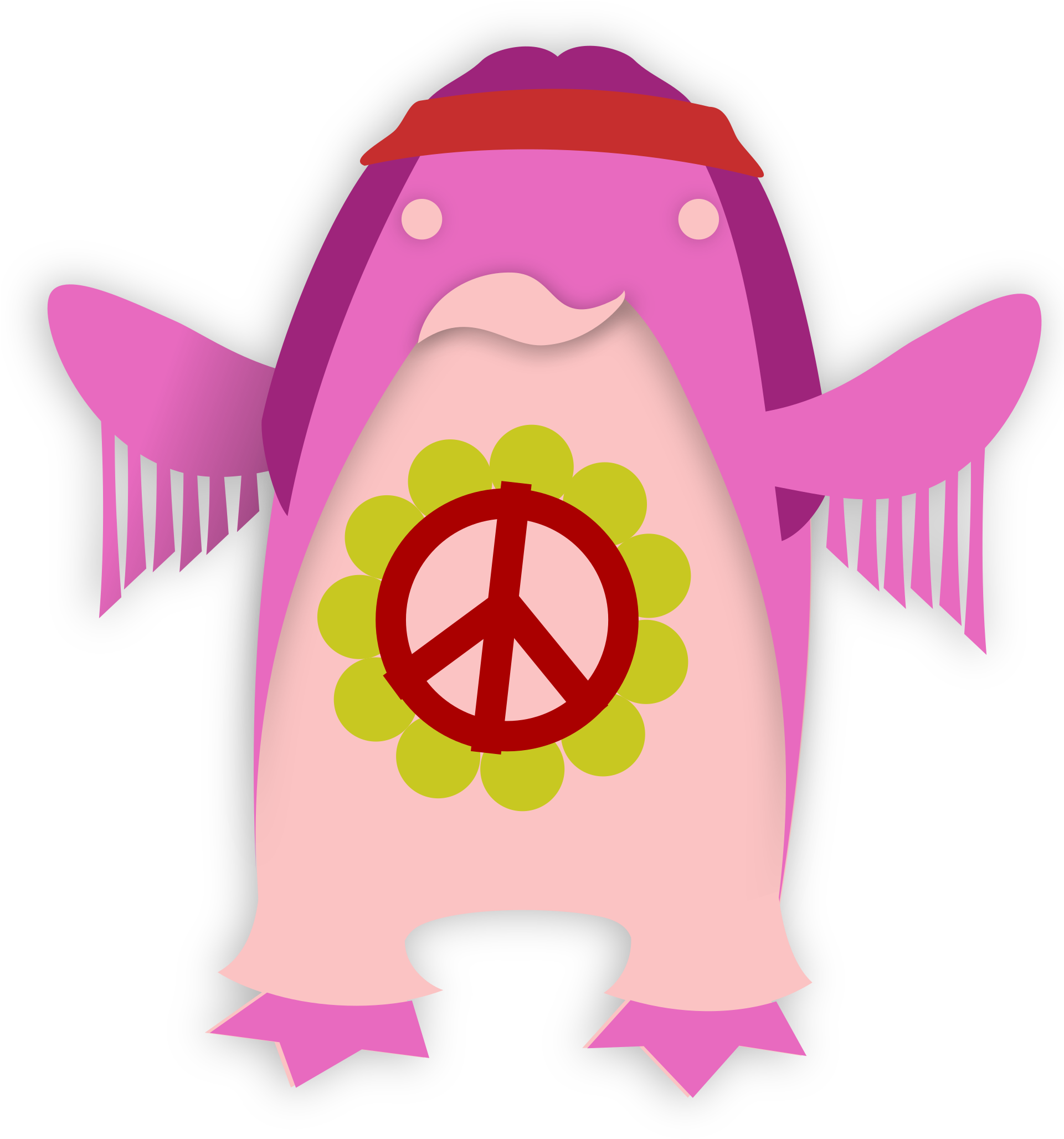 Hippie Peace Sign Penguin Graphic