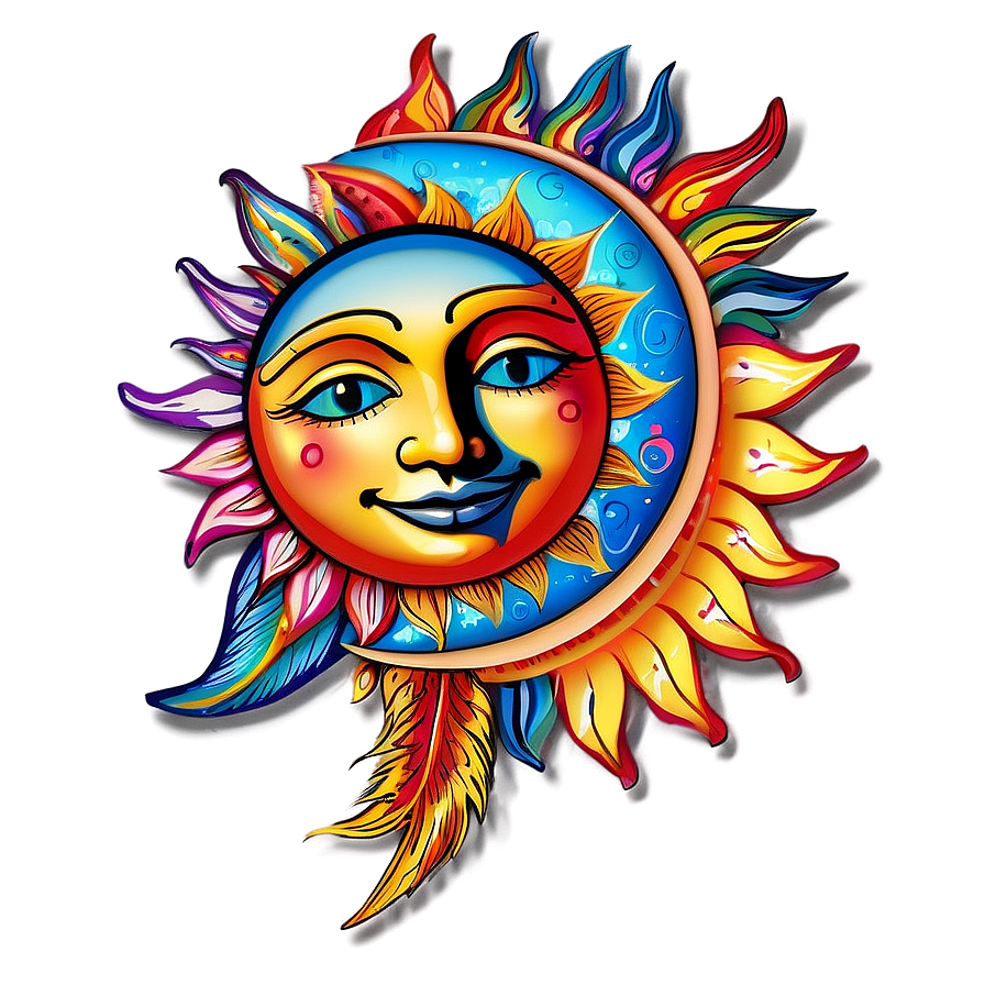 Hippie Sun And Moon Png 06202024