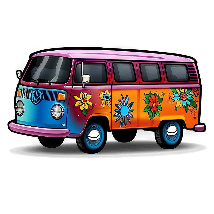 Hippie Van Cartoon Png 06202024