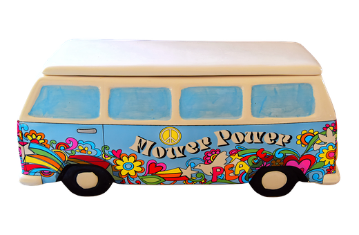Hippie Van Cookie Jar PNG with transparent background