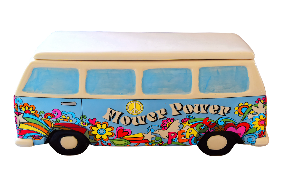 Hippie Van Cookie Jar PNG with transparent background