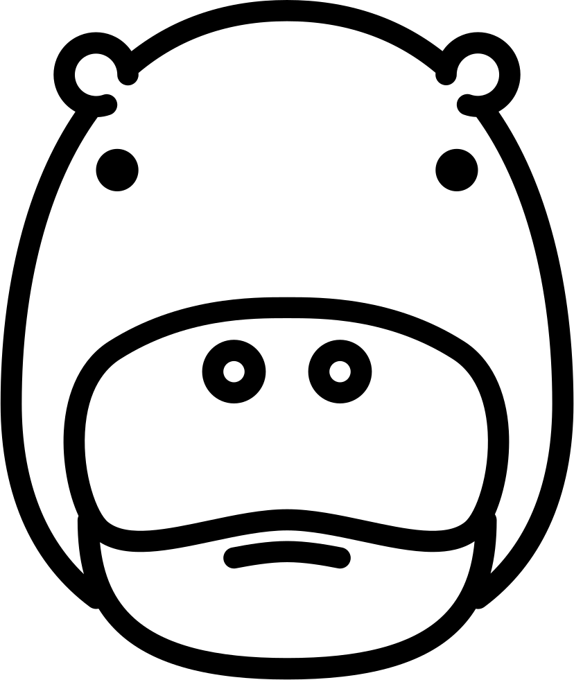 Hippopotamus Icon Simple Outline