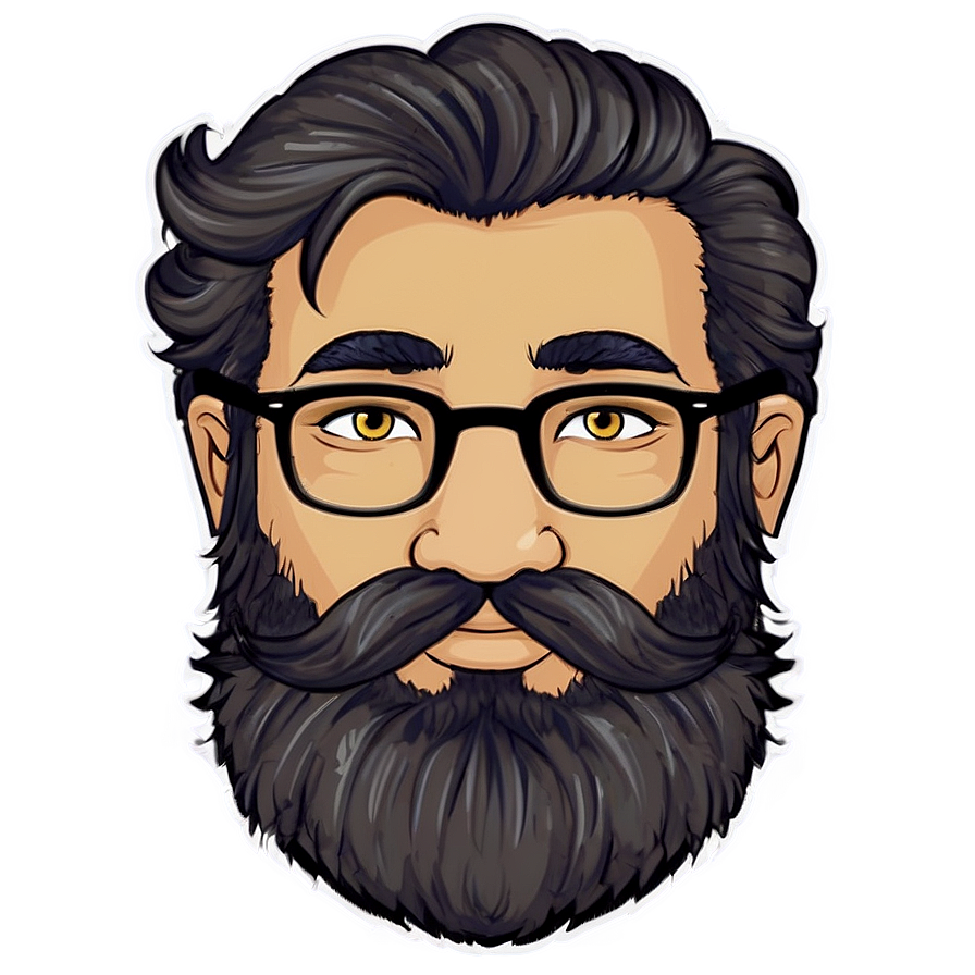 Hipster Cartoon Beard Png Tik