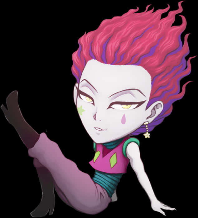 Hisoka Morow Portrait PNG with transparent background