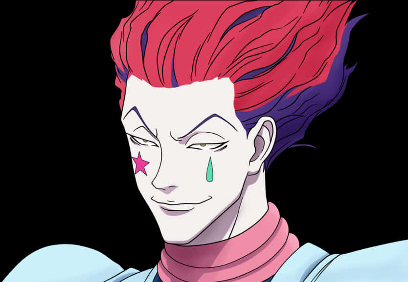 Hisoka Morow Smirk PNG with transparent background