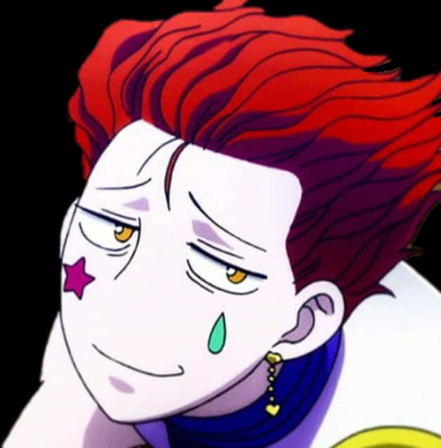 Hisoka_ Morow_ Smirk PNG with transparent background