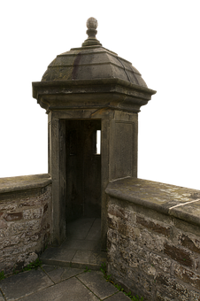 Historic Stone Sentry Box PNG with transparent background