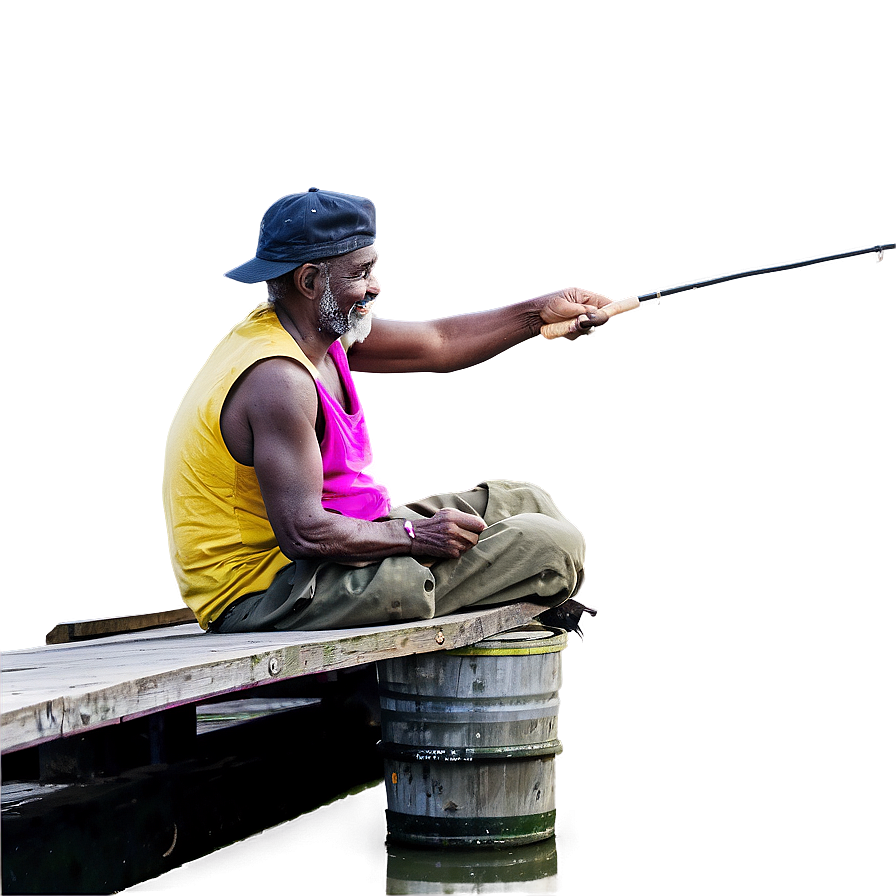 Hobo Fishing From Pier Png 06242024