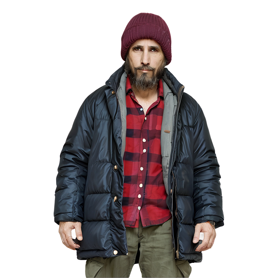 Hobo In Winter Coat Png 92