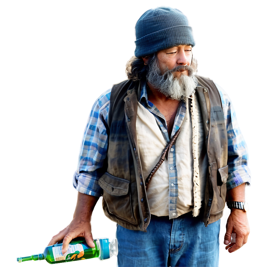 Hobo With Bottle Png 06242024