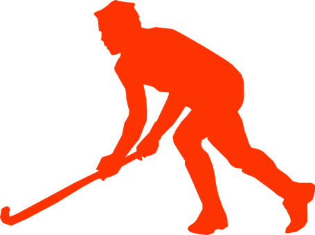 Hockey Player Silhouette PNG with transparent background