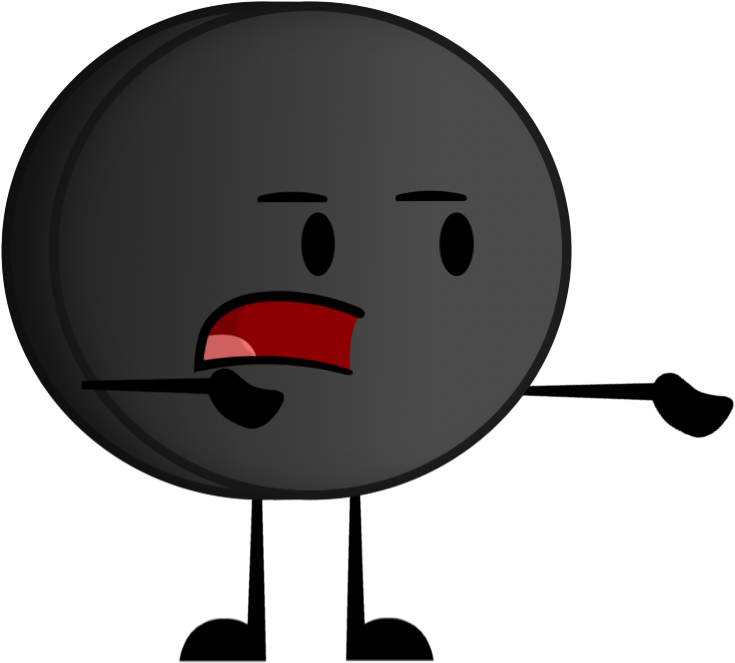 Hockey Puck Character Displeased