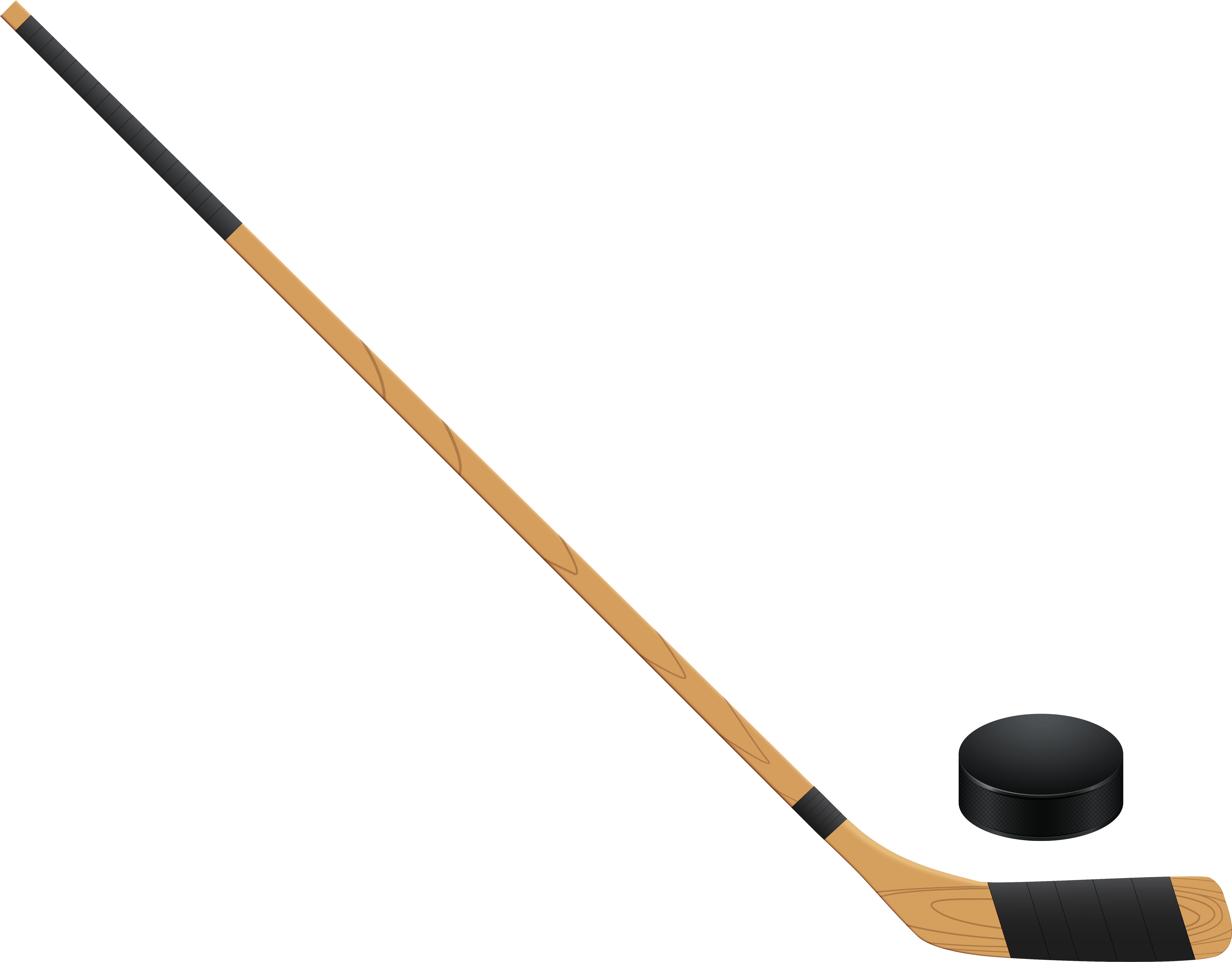 Hockey Stickand Puckon Blue Background