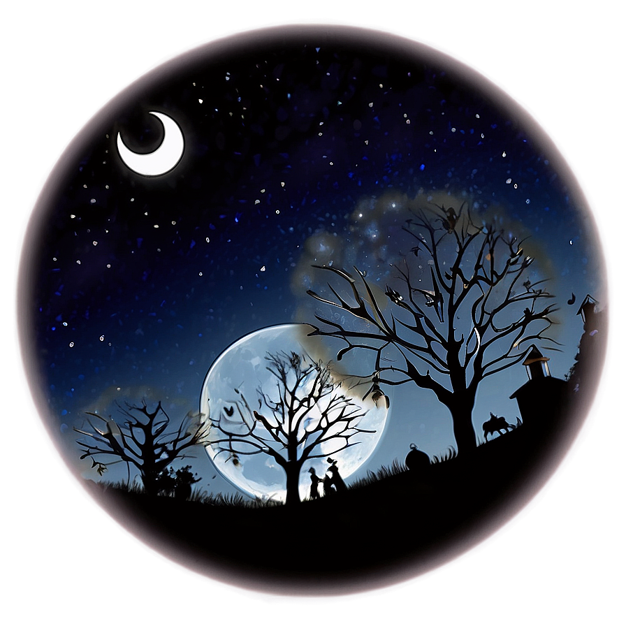 Hocus Pocus Full Moon Night PNG wug39 PNG with transparent background