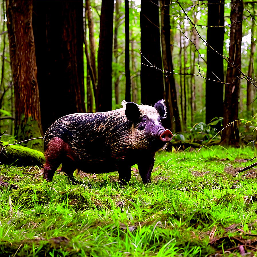 Hog In Forest Png Agq