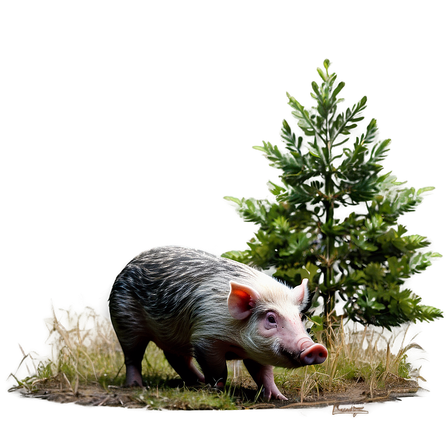 Hog In Forest Png Qkb