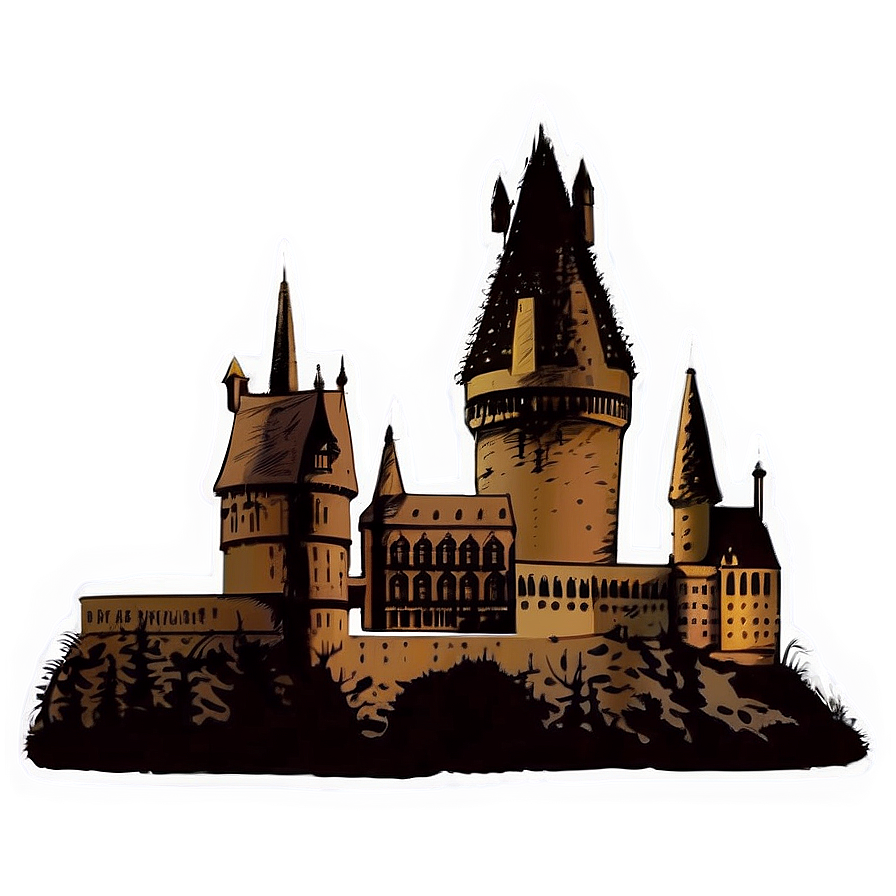 Hogwarts Castle Silhouette PNG vdk PNG with transparent background