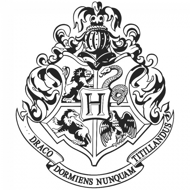 Hogwarts_ School_ Crest_ Monochrome