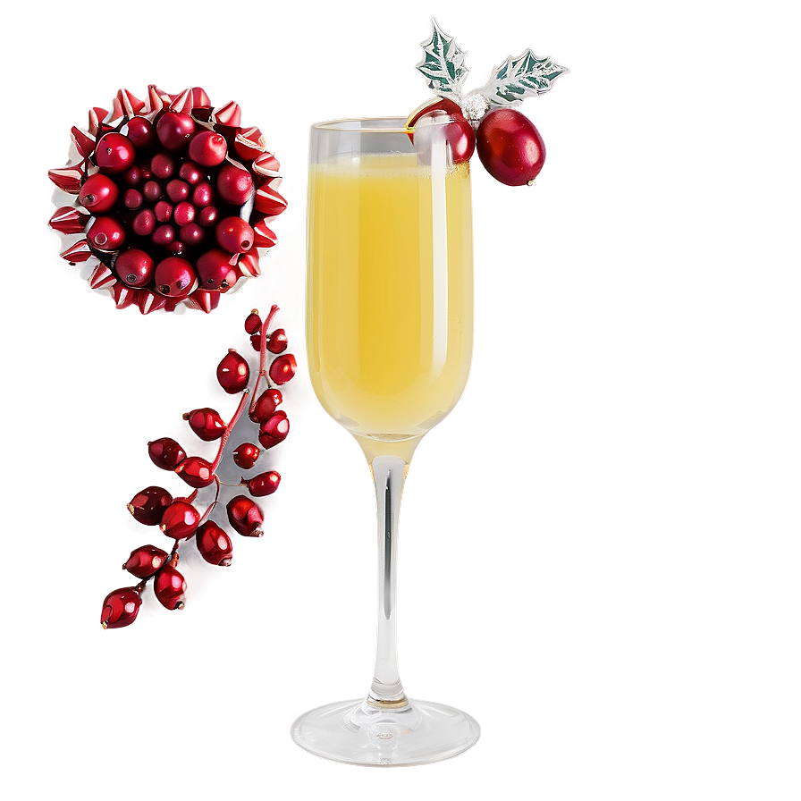 Holiday Mimosa With Cranberry Png Wwt