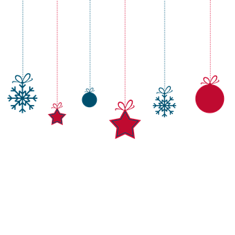 Holiday Ornaments Hanging Black Background