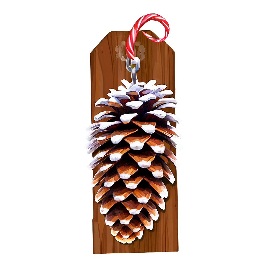 Holiday Pinecone Tag Png 40