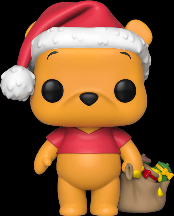 Holiday Pooh Funko Pop PNG with transparent background