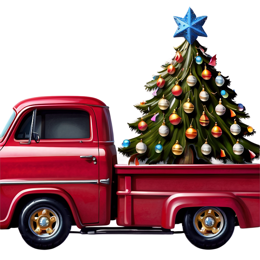 Holiday Red Truck Png 29