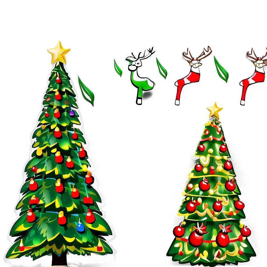 Holiday Season Cartoon Tree Png 06132024