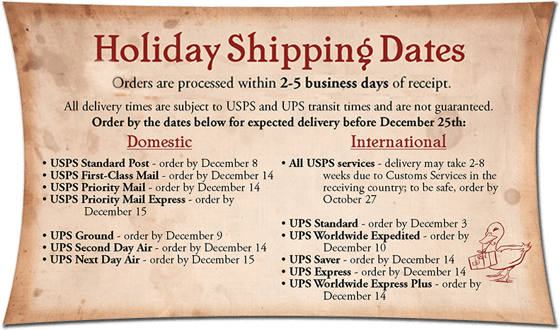 2015 Holiday Shipping Dates - Holiday PNG with transparent background