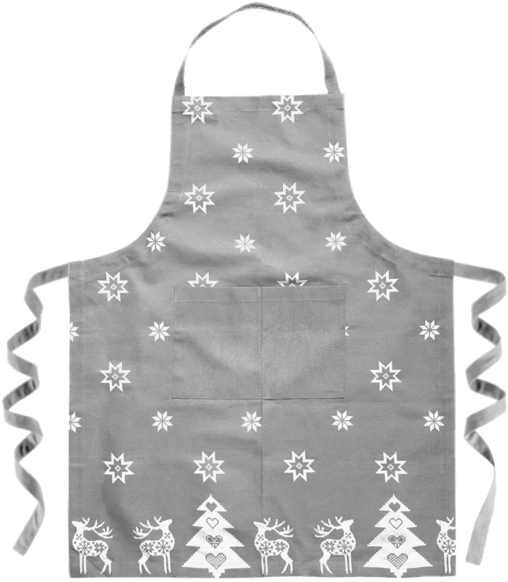 Grey Christmas Apron - Apron, HD Png Download PNG with transparent background