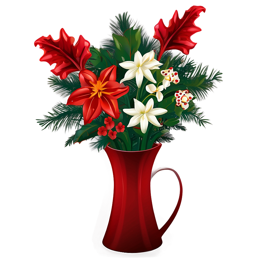 Holiday Themed Flower Vase Png 06122024