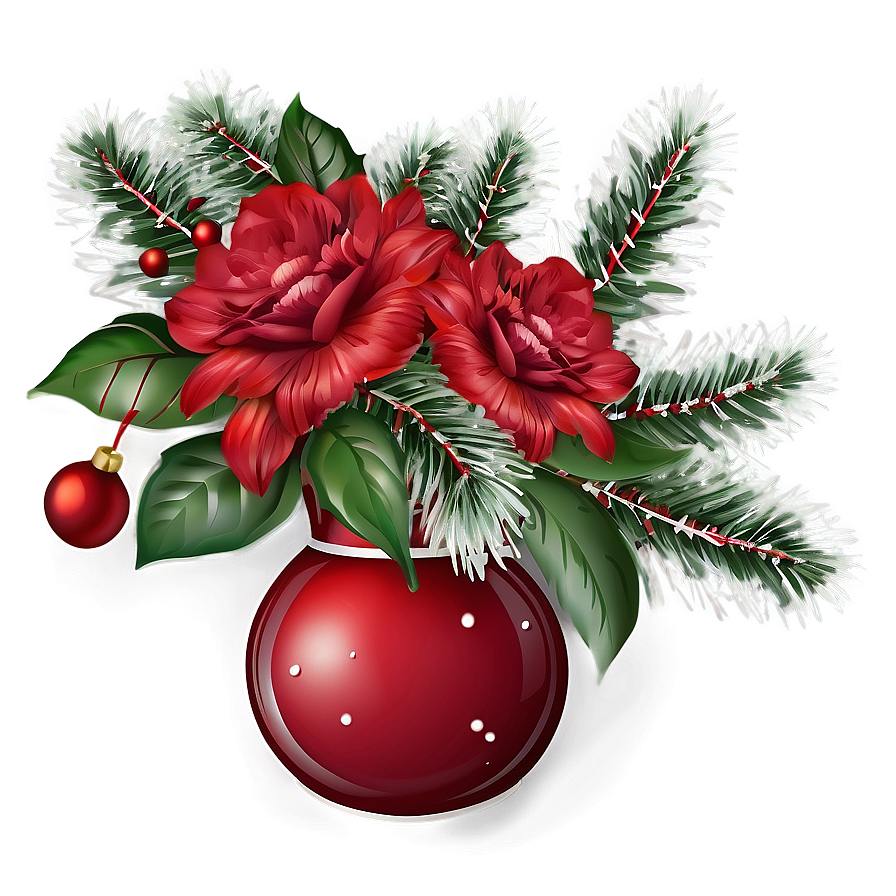 Holiday Themed Flower Vase Png Tql