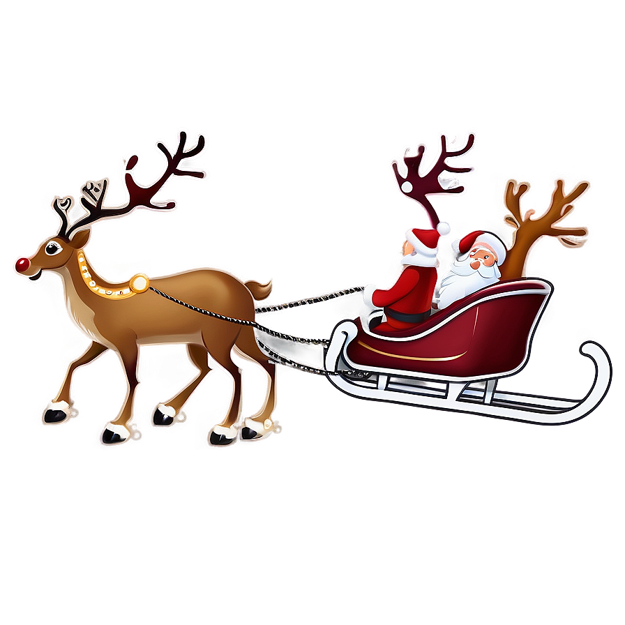 Holiday Themed Santa Sleigh And Reindeer Png 8