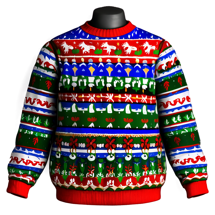 Holiday-themed Ugly Sweater Png 06122024