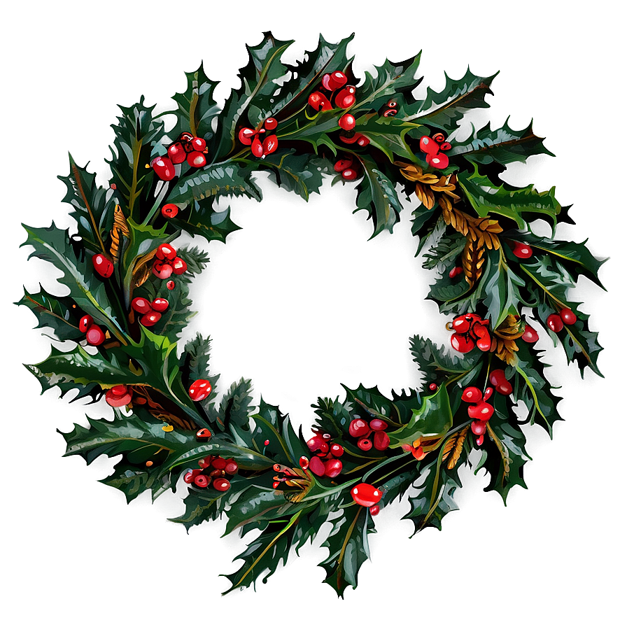 Holly Berry Wreath PNG 85 PNG image with a transparent background, free high-resolution download