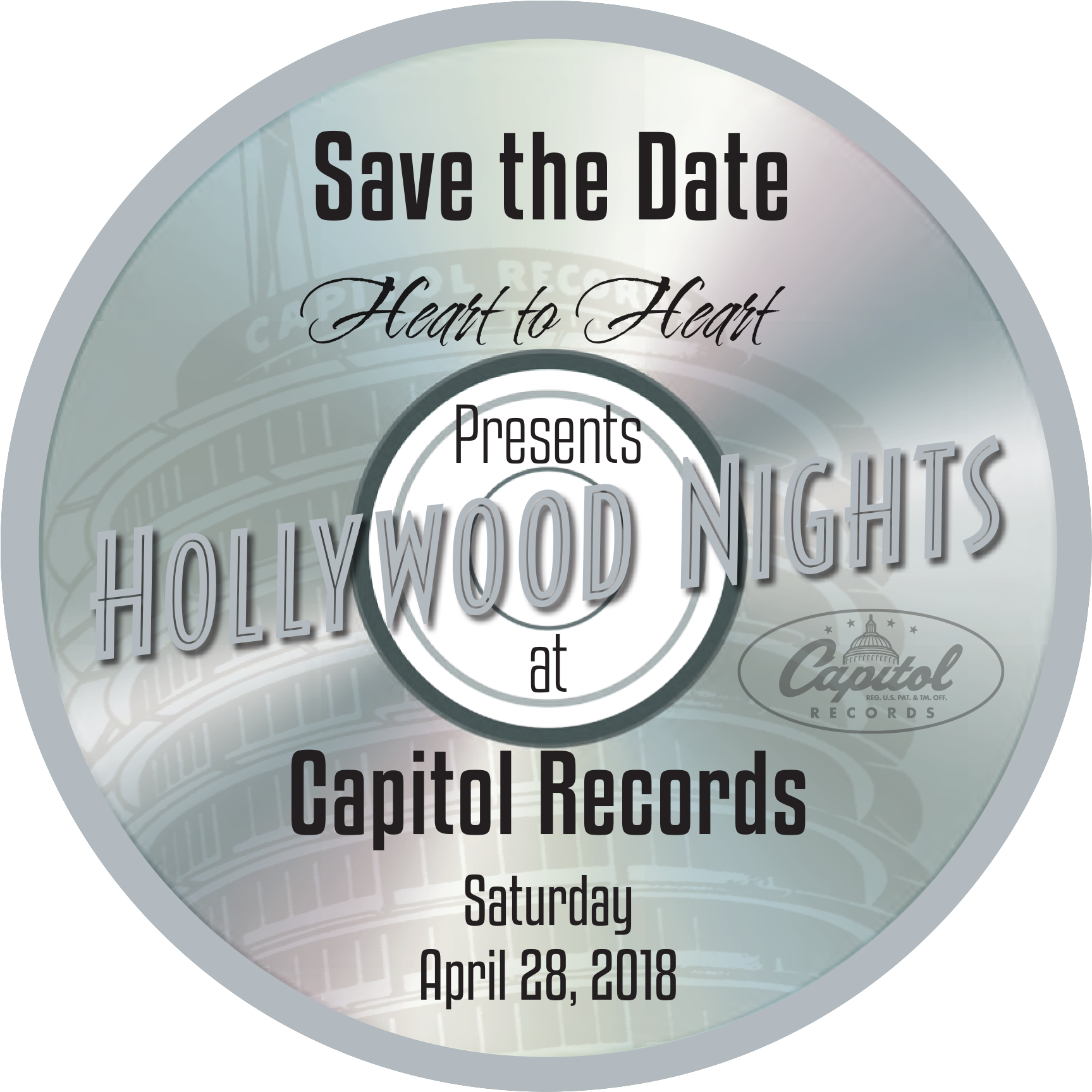 Hollywood Nights Event Invitation2018 PNG with transparent background