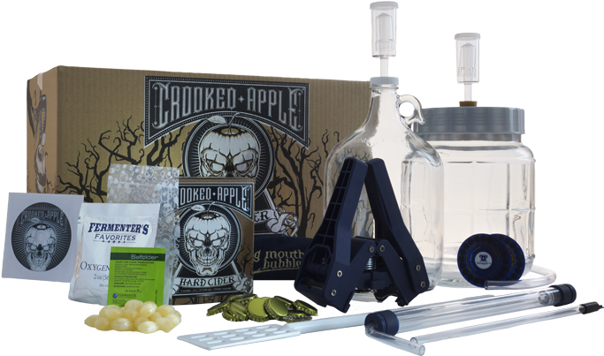 Home Cider Brewing Kit Setup PNG with transparent background