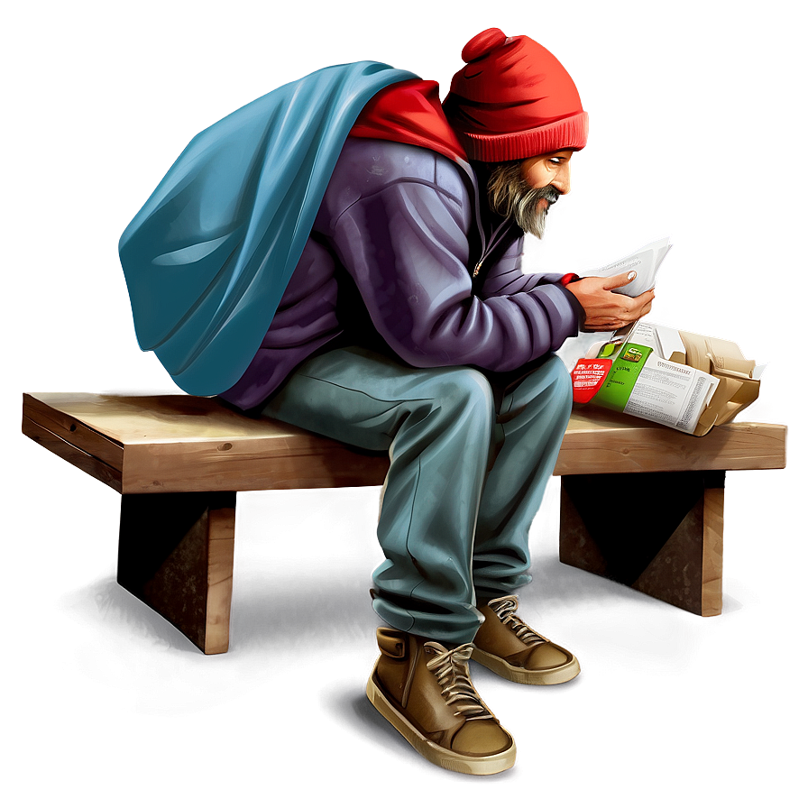 Homeless Man Vector Png 06132024