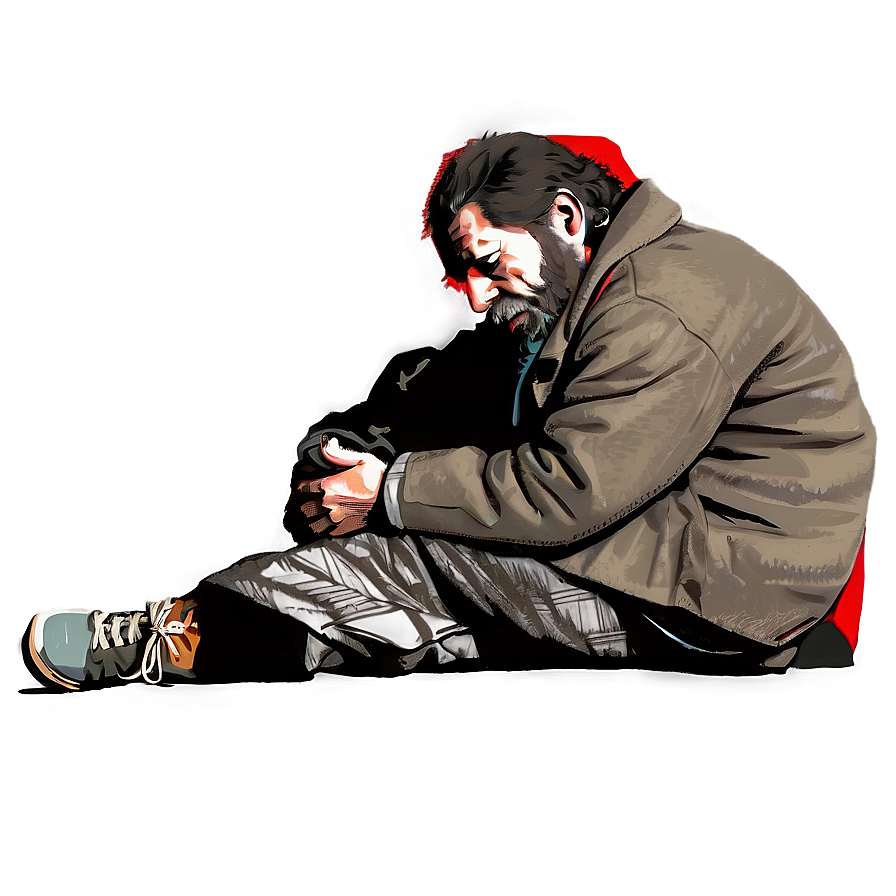 Homeless Man Vector Png Wwy54